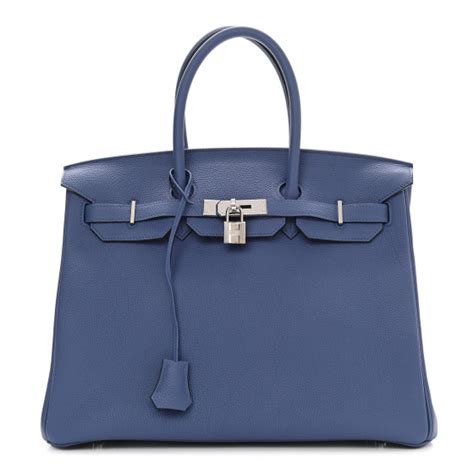 HERMES Togo Birkin 35 Bleu Agate 981316 